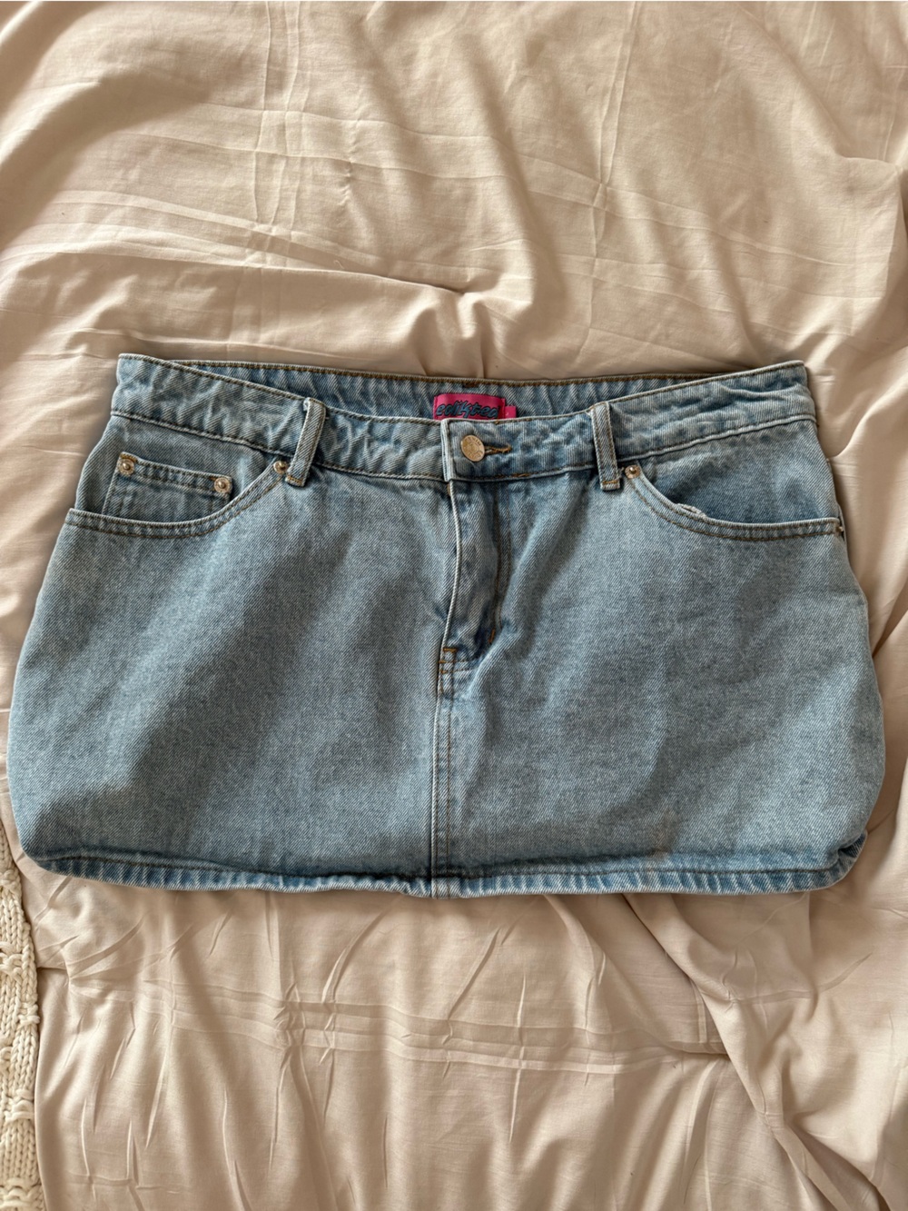Edikted Light Blue Denim Mini Skirt - Picture 3 of 4
